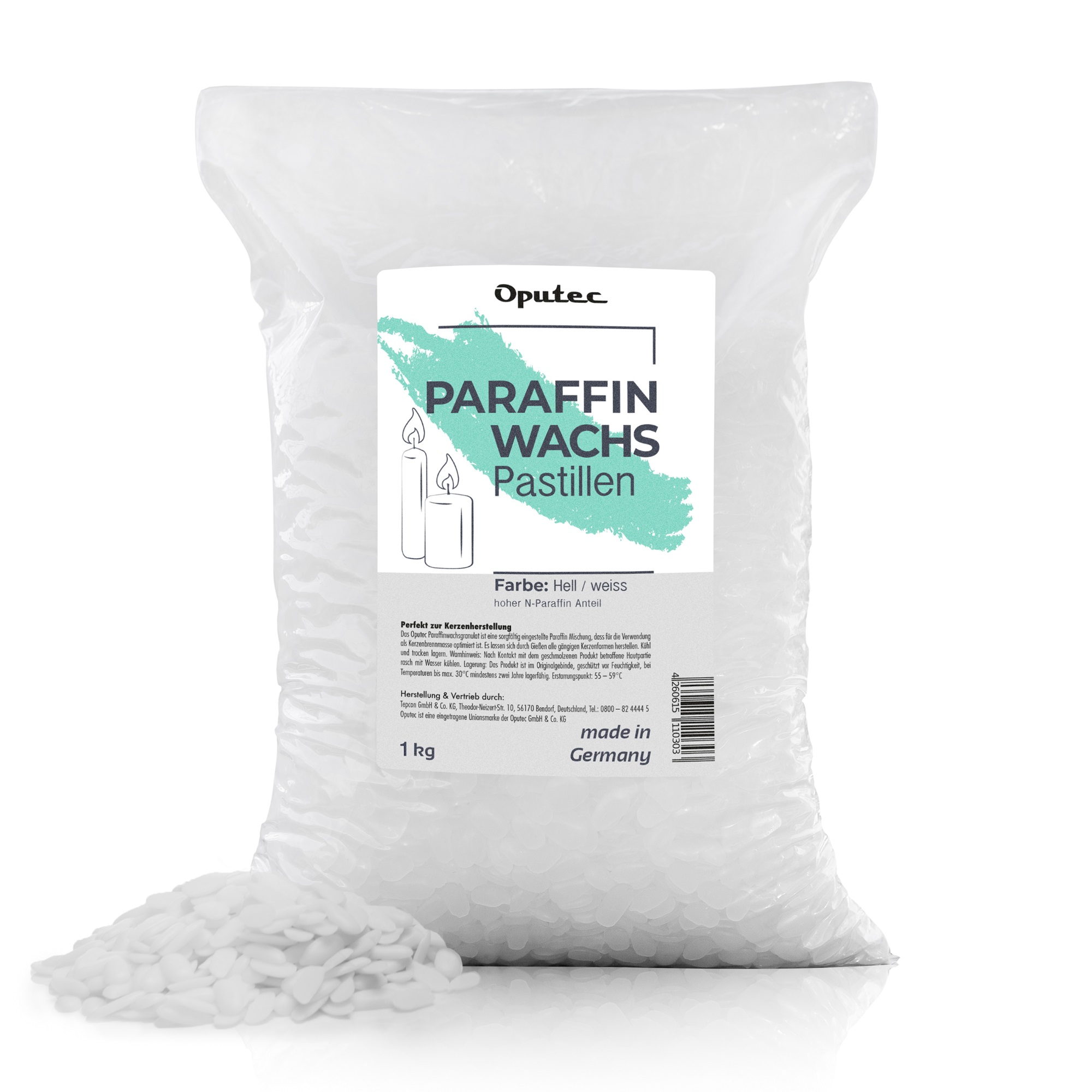 1 kg Paraffinwachs-Pastillen Kerzenwachs aus Paraffin (weiß)