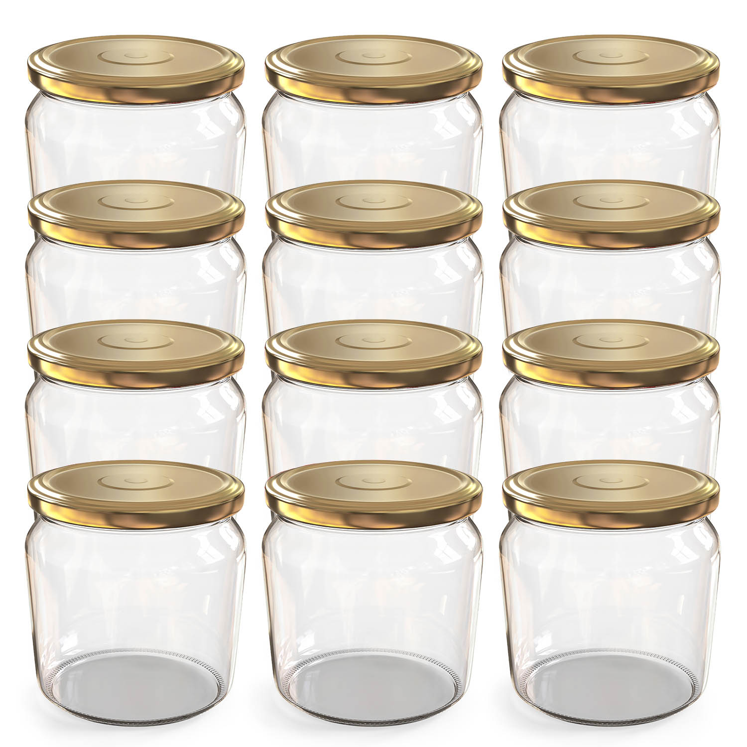 12x 360ml Einmachgläser mit Deckel Gold (TO82)