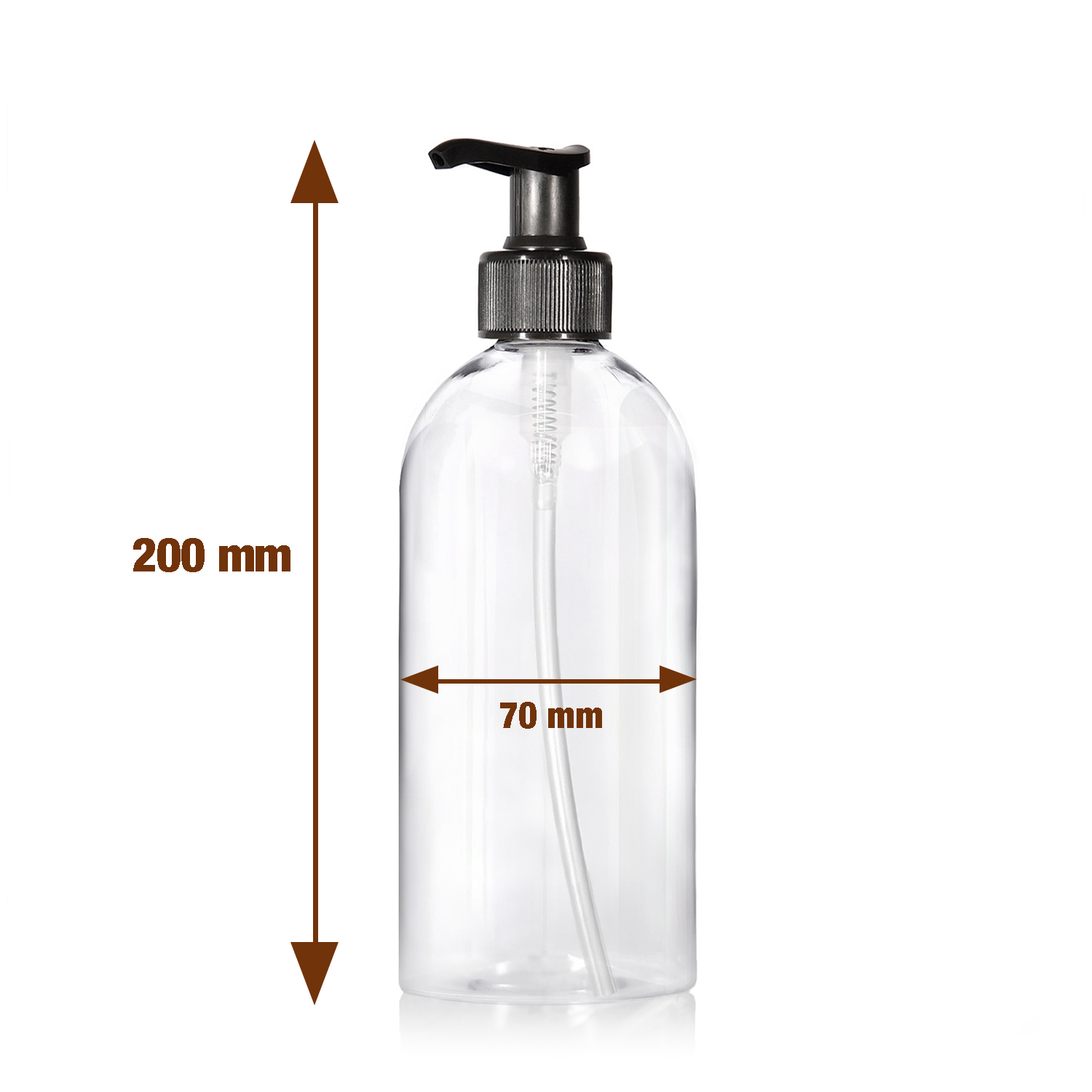 6 x 500ml Seifenspender aus Kunststoff transparent + Etiketten