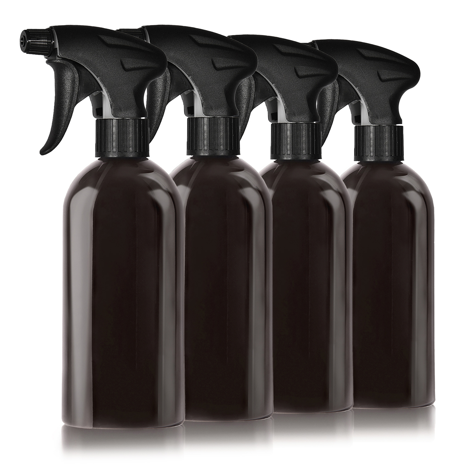 4 x 500ml Sprühflaschen aus Kunststoff Schwarz + Etiketten