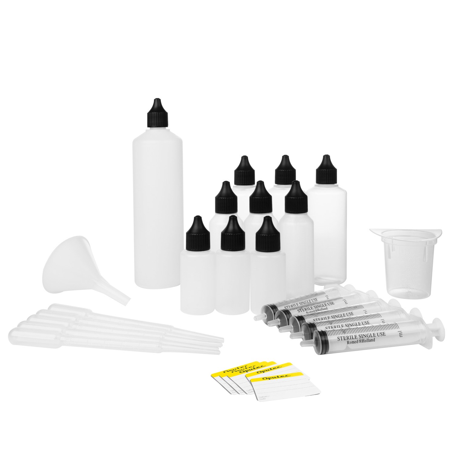 Mischer Set XL 42 tlg.: 30ml - 250ml + Messbecher, Spritze, Pipette, Etiketten