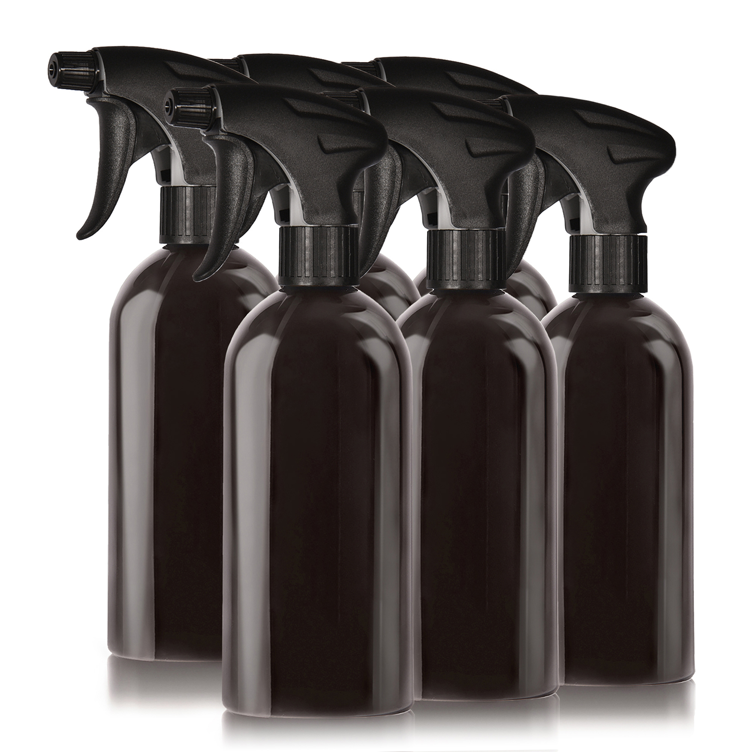 6 x 500ml Sprühflaschen aus Kunststoff Schwarz + Etiketten