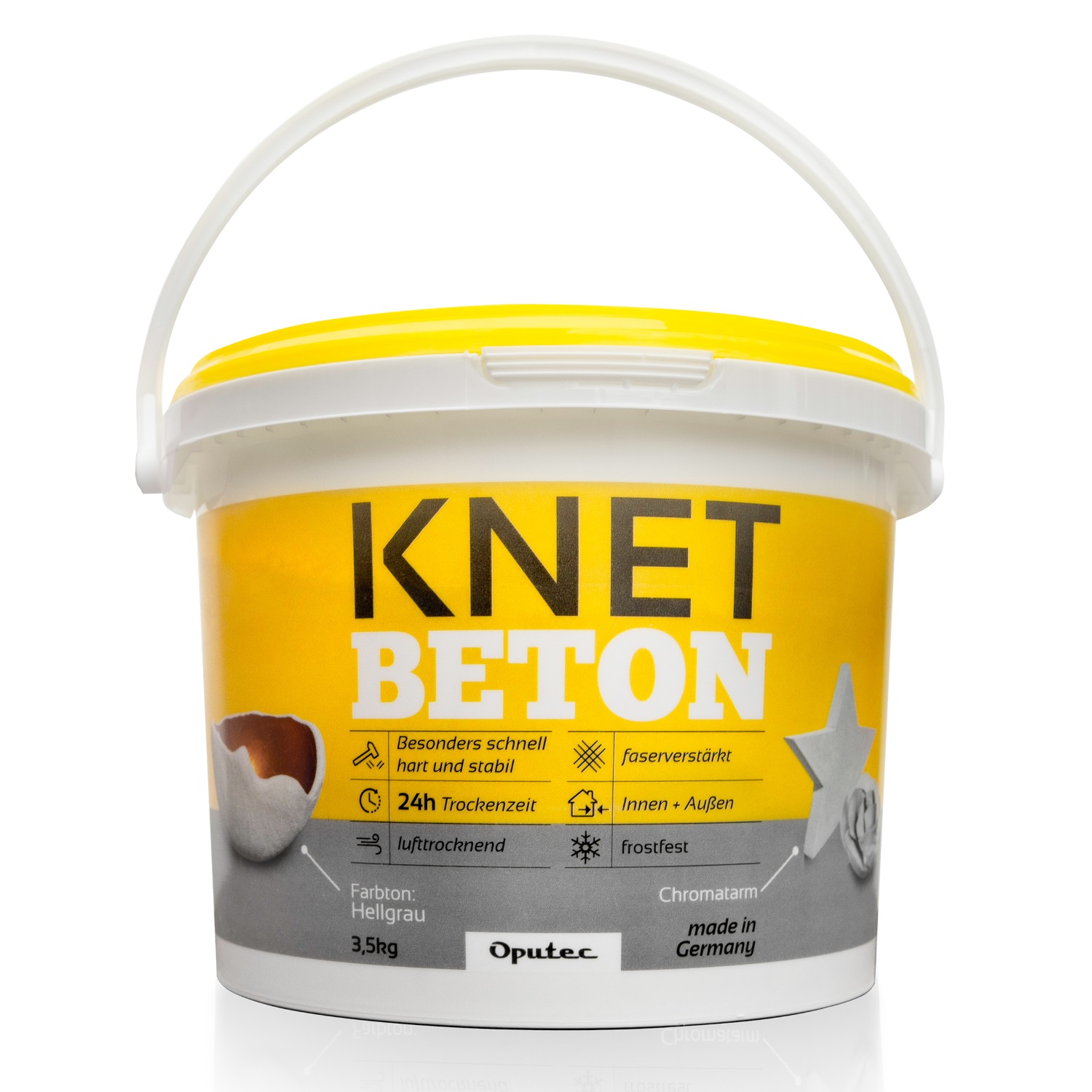 3,5 kg Knetbeton (hellgrau) - Wetterfester & frostfester Bastelbeton