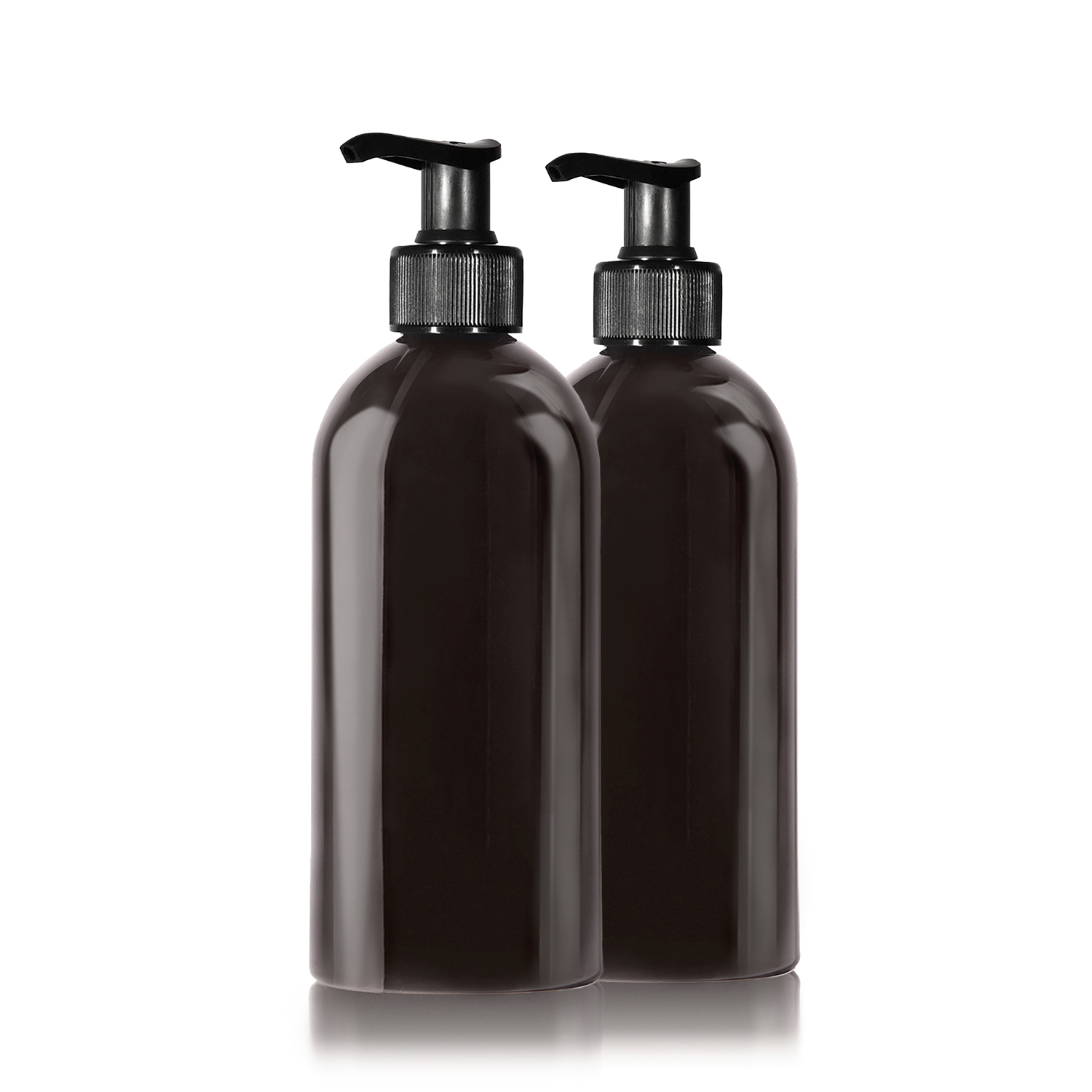 2 x 500ml Seifenspender aus Kunststoff schwarz + Etiketten