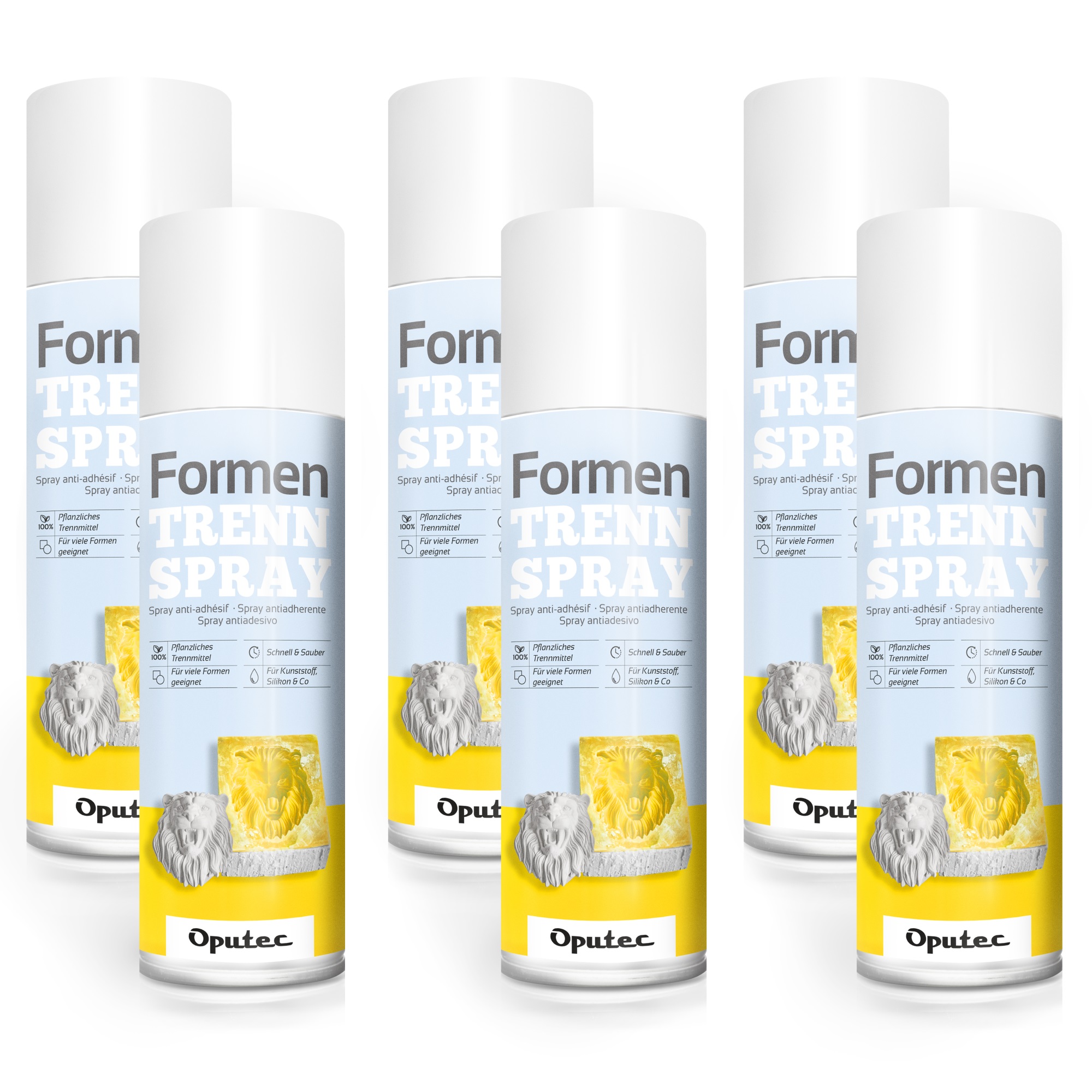 6 x 500ml Formen-Trennspray für kreative Anwendungen, Formentrennspray, Sprays